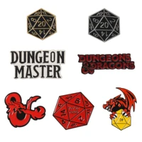 dnd brooch dungeon master brooch dungeon and dragon enamel pin alloy brooch pack clothes lapel pin d20 badge lapel pins