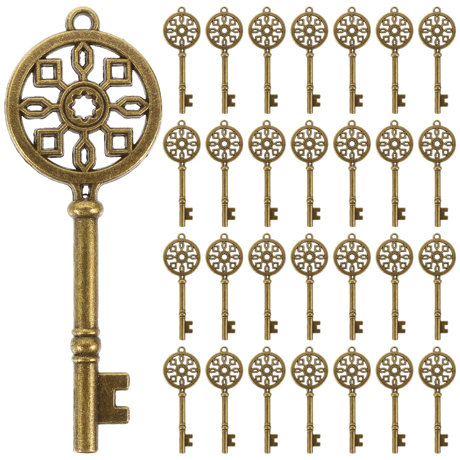 

30pcs Vintage DIY Alloy Pendants Key Shape Pendant Bracelet Necklace Keychain Hanging Charms