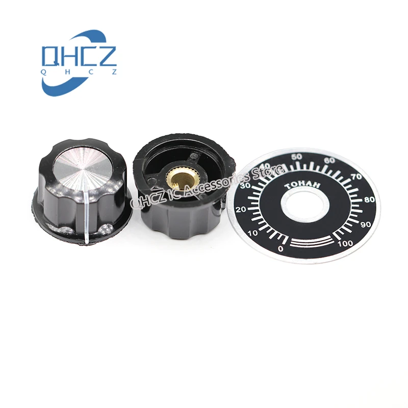 

10pcs MF-A01/A02/A03/A04/A05 potentiometer knob bakelite knob hat scale sheet 6mm inner hole In Stock