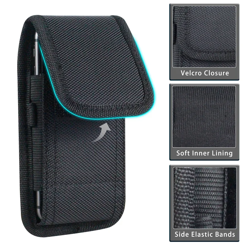 Phone Bag Pouch For iPhone 14 13 12 Mini 11 Pro Max X 8 7 6 6S Plus 5S SE 5C 4s Xr Xs Case Belt Clip Holster Oxford cloth Cover