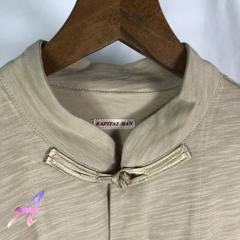 Oversize Kapital Shirts Men's Women's Smiling Face Chinese Style Tang Suit Chinese Retro Disc Button Cotton Long-sleeved Jacket