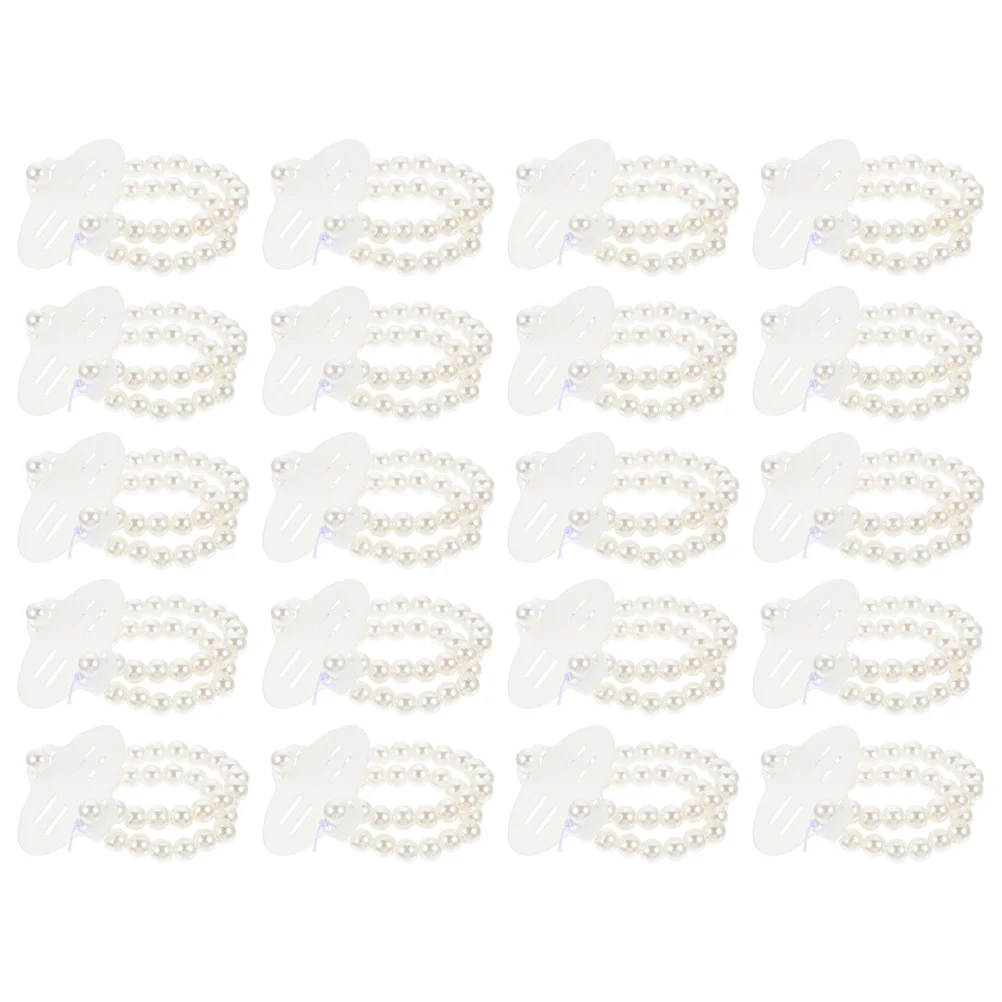

20 Pcs Pearl Wrist Band Corsage Bracelet Corsages Weddings Room Accessories Elastic Cord DIY Flower Hand Bride Wristband