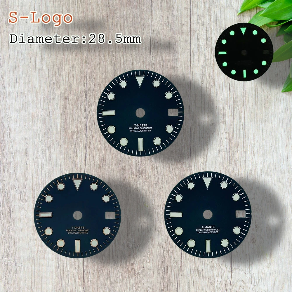 Эсфера NH35 с логотипом S 28 5 мм esfera negra эсфера iluminada verde adecuada para accesorios de herramientas reloj mov