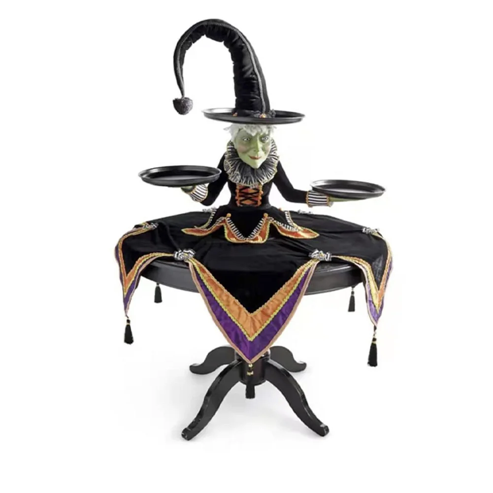

Поднос для стола с изображением ведьмы, украшение для Хэллоуина, поделки из смолы, ткань для настольного платья, реквизит для фото, украшения для подарка