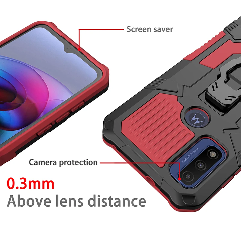 armor phone case for motorola g pure g 5g g play g styius g power g stylus back clip bracket cover for moto e7plus e6s e5 e 2020 free global shipping
