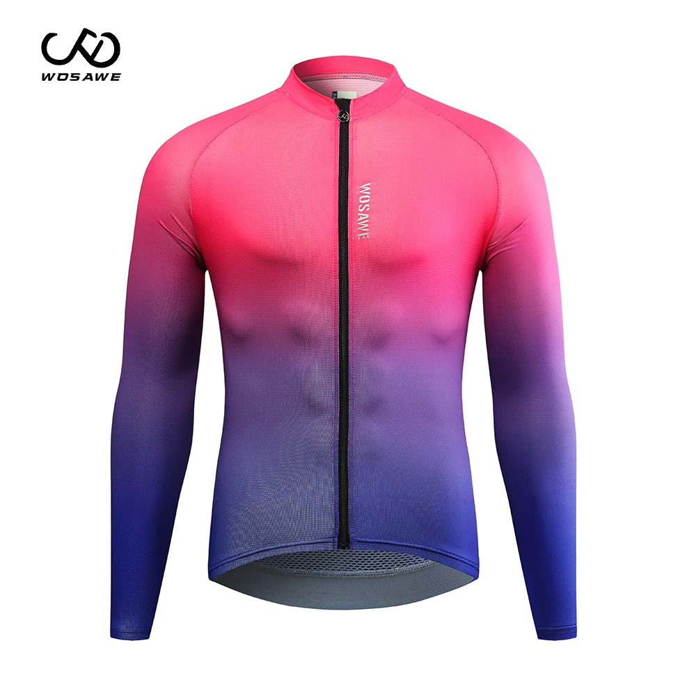 

WOSAWE Top Quality Cycling Jersey Long Sleeve MTB Bicycle Cycling Clothing MTB Bike Sportswear Cycling Clothes Gradient style