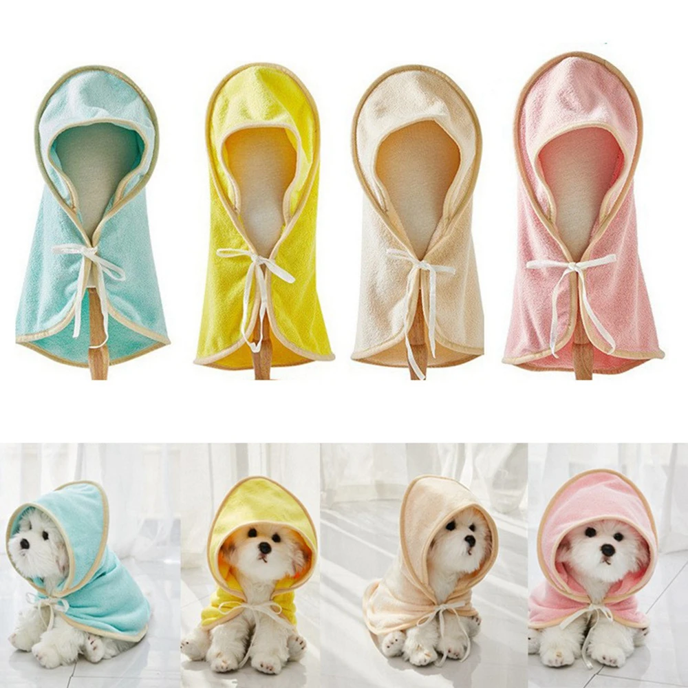 

Hooded Dog Towel Drying Fast Dog Bag Dog Bathrobe Towel Soft Microfibre Super Absorbent Pet Dog Cat Grooming Bath Robe Towel