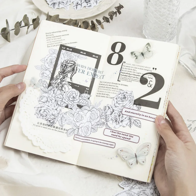 

60 шт., ярлыки с цветочной рамкой в стиле ретро