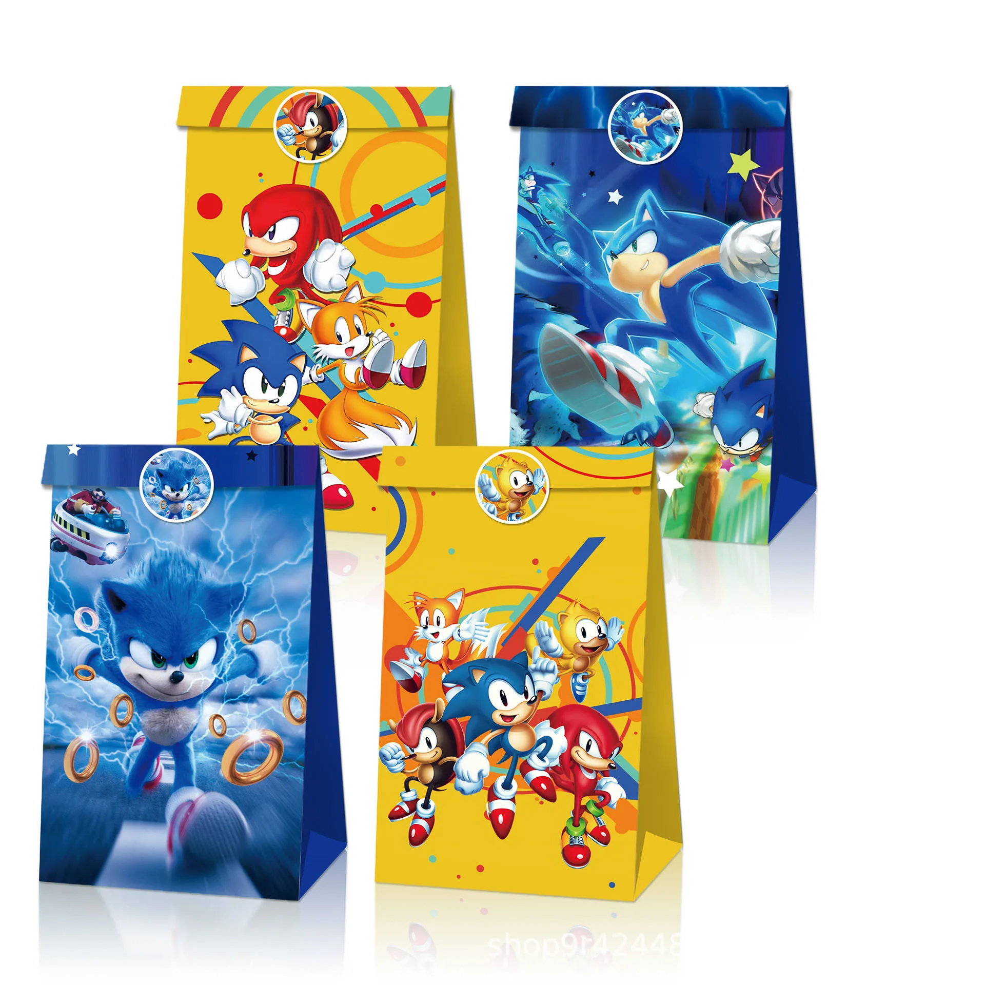 

Cartoon Sonic Candy Box Birthday Party Supplies Portable Paper Box Napkin Funny Gifts Game Anime Disposable Plate