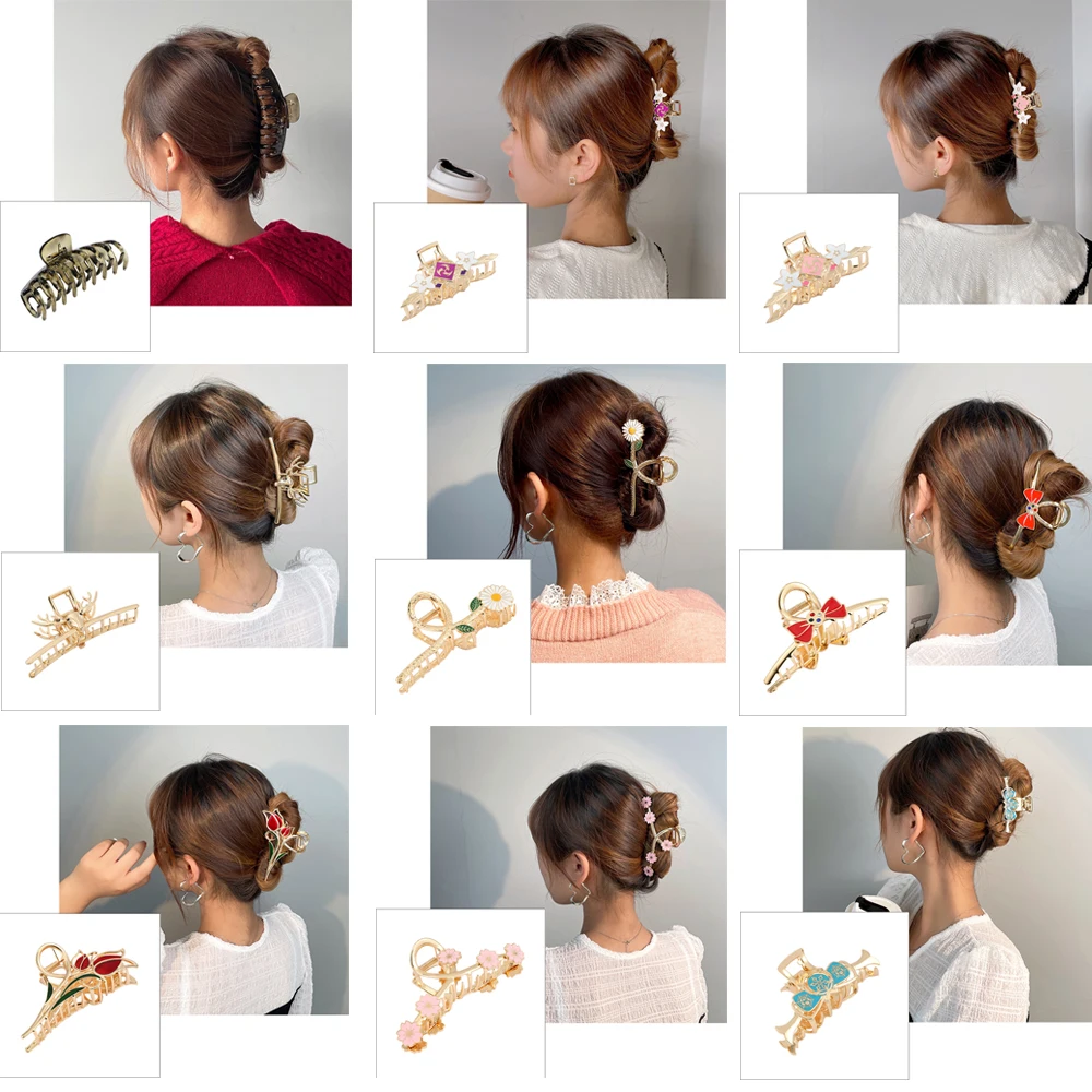 Модные элегантные полые геометрические аксессуары для волос женщин