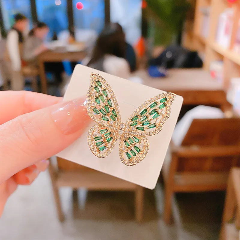 

High-End Luxury Super Fairy Zircon Butterfly Open Index Finger Ring Ins Trendy Korean Style Internet Celebrity Normcore Style Ri