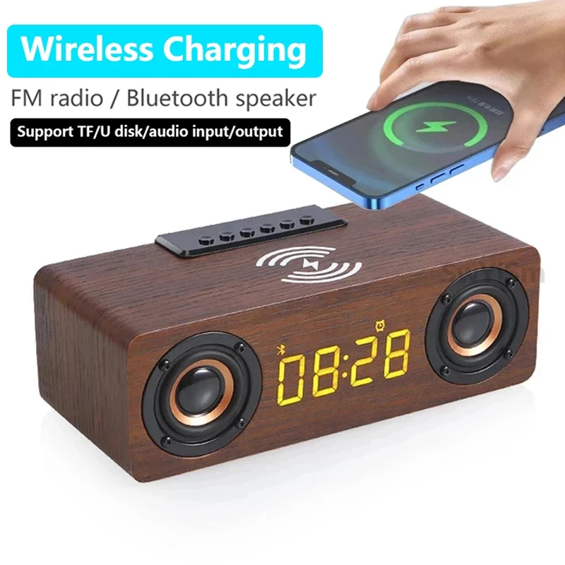 Multi-function Wooden Wireless Bluetooth Speaker Subwoofer Tv Soundbar Home Theater Column For Computer Speakers Fm