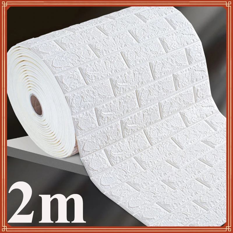 

Самоклеящиеся 3D-обои 70 см x 2 м, водостойкие настенные наклейки непрерывного действия с имитацией кирпича, для украшения гостиной и дома