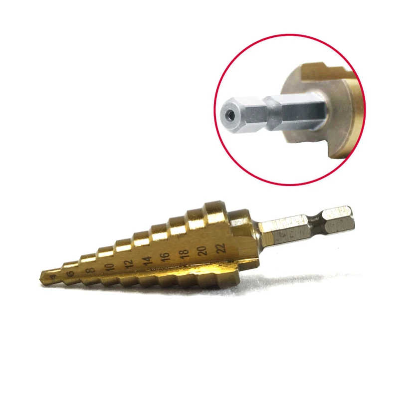 Ступенчатое сверло быстрорежущий инструмент с титановым покрытием Стадия