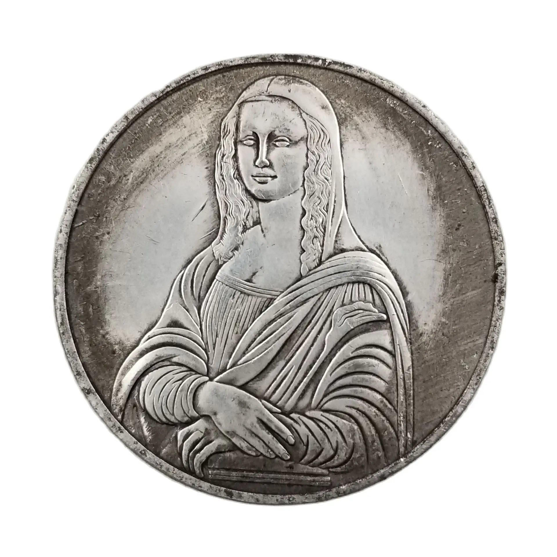 

Italy Mona Lisa Silver Plated Coins Copy Lucky Collectibles Coin Magic Coin Original Medal Game Coins Christmas Gifts#0137