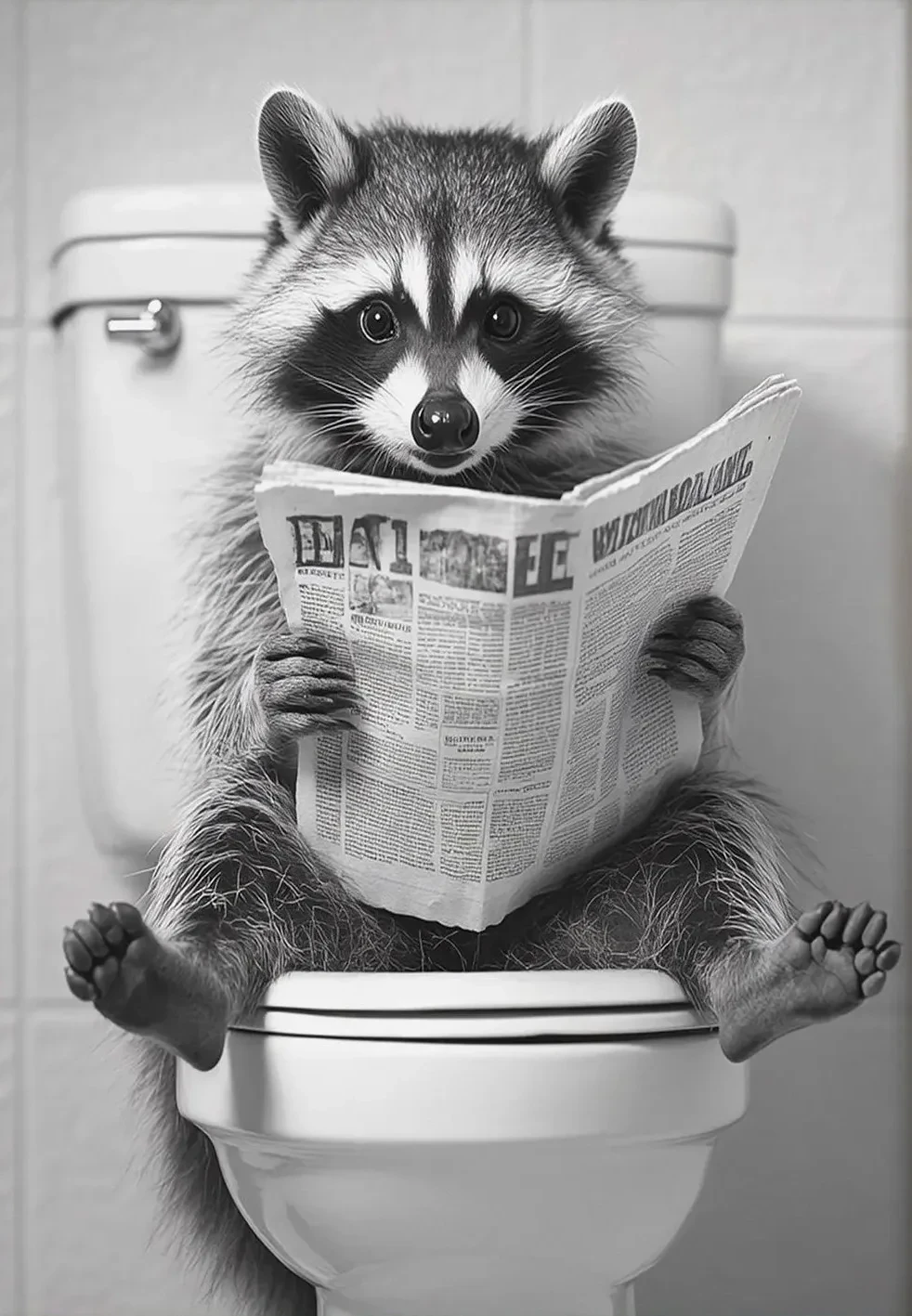 

Черно-белый енот картина на холсте