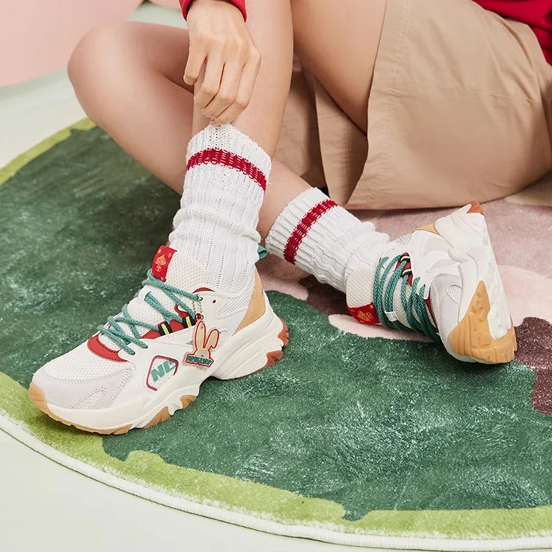 QIAODAN повседневная обувь с кроликом женские кроссовки новинка лета 2024 женская для