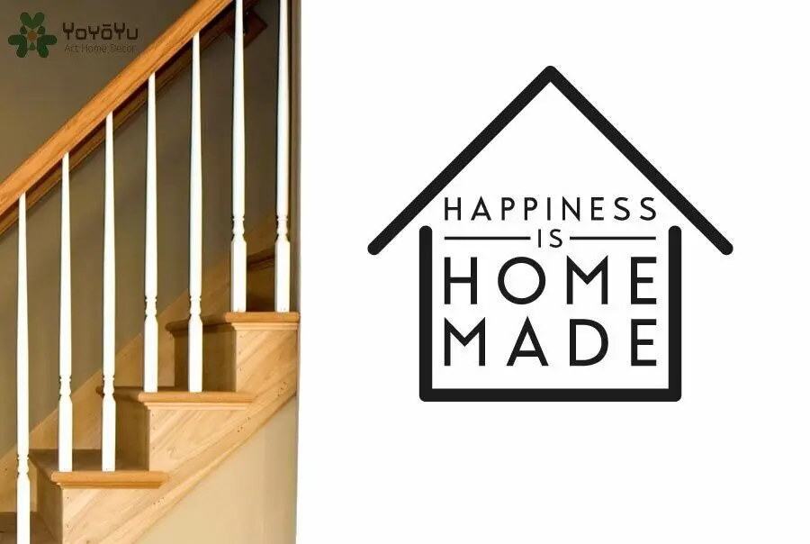 

Modern Design Home Decor Quotes Happiness Is Home Made Vinyl Wall Stickers Livingroom Art Mural Removable Interior SY530