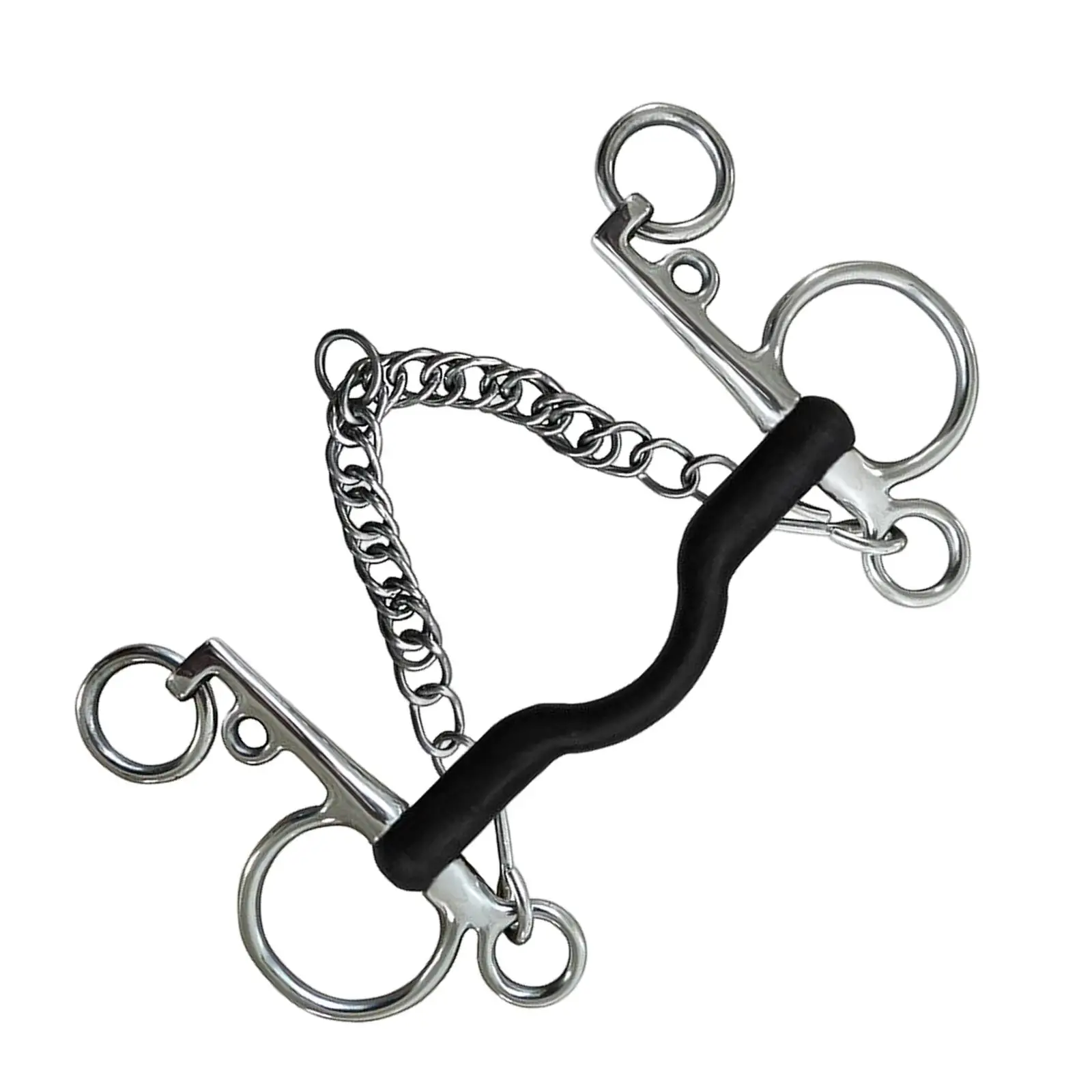 

Durable Horse Bit, with Silver Trims, with Curb Hooks Chain Stainless Steel,
