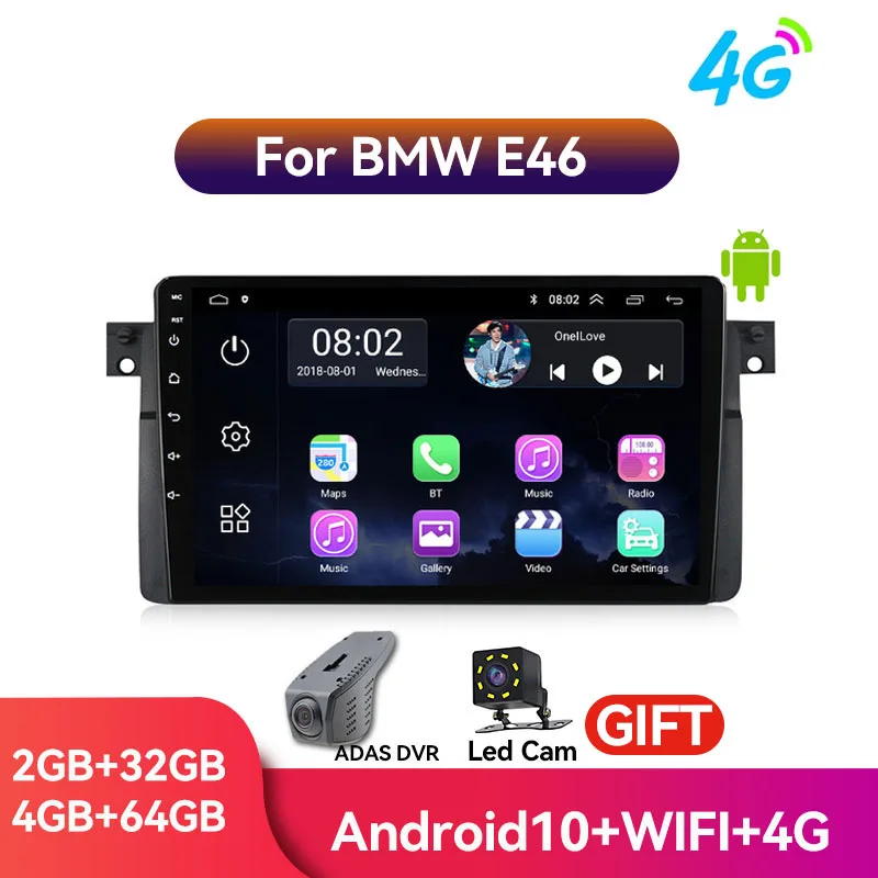 

Ninephi Android10.0 2 din Android Auto Radio for BMW E46 M3 318/320/325/330/335 Carplay 4G Car Multimedia GPS DSP autoradio