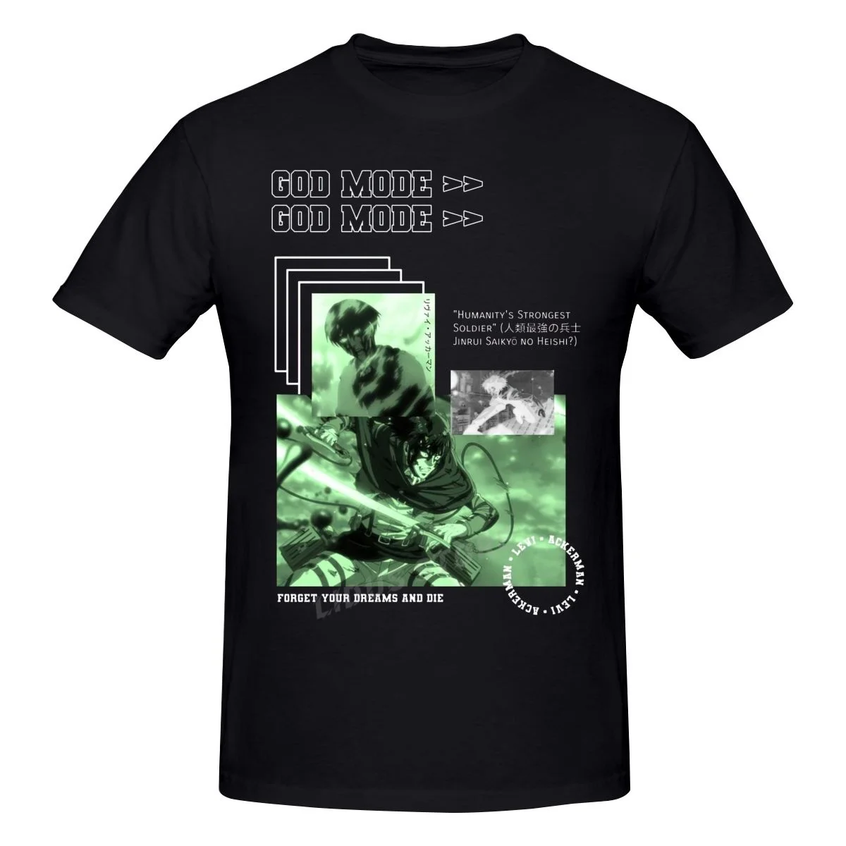 

Футболка Levi Ackerman с изображением эстетической атаки на титанов, одежда в стиле Харадзюку, футболки из 100% хлопка, футболки с изображением граф...