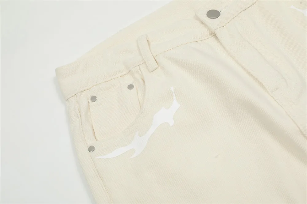 Hip Hop Streetwear for Men Fashion Trousers Y2K Embroidery Print Denim Baggy Jeans Casual Designer Straight Pants Dropshipping