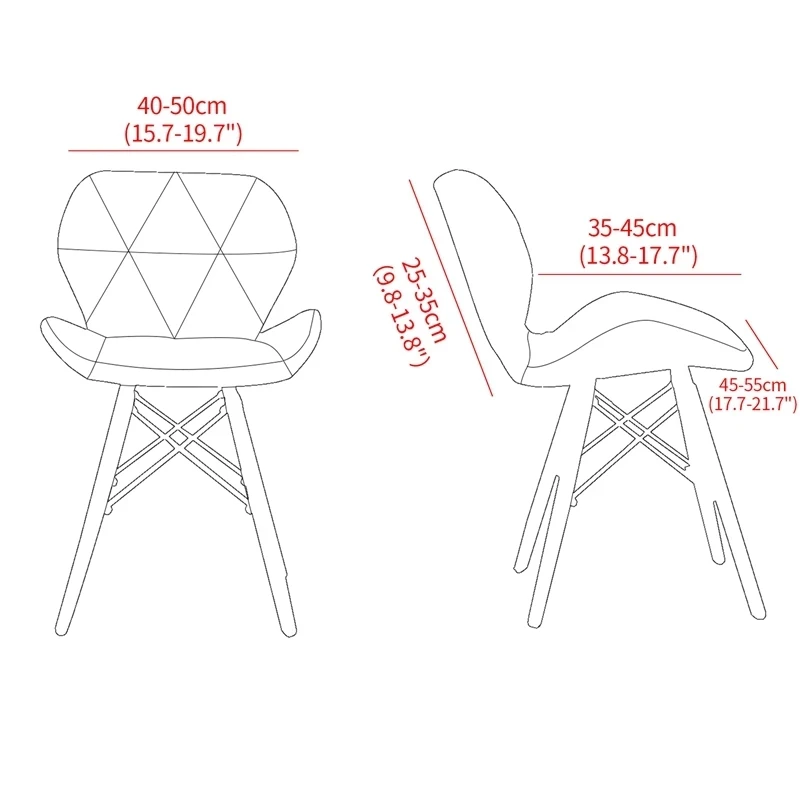 Чехол на кресло "Бабочка" из поларфлиса с изогнутым дизайном, подходит для стульев-барных и стульев-обеденных, растяжимый, 1/2/4/6 штук, однотонный.