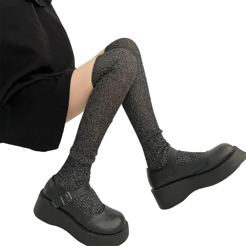 

1 Pair Women Over Knee Stockings Princess Dress Socks Ruffle Thigh High Socks Long Tube Frilly Socks Ballet Socks