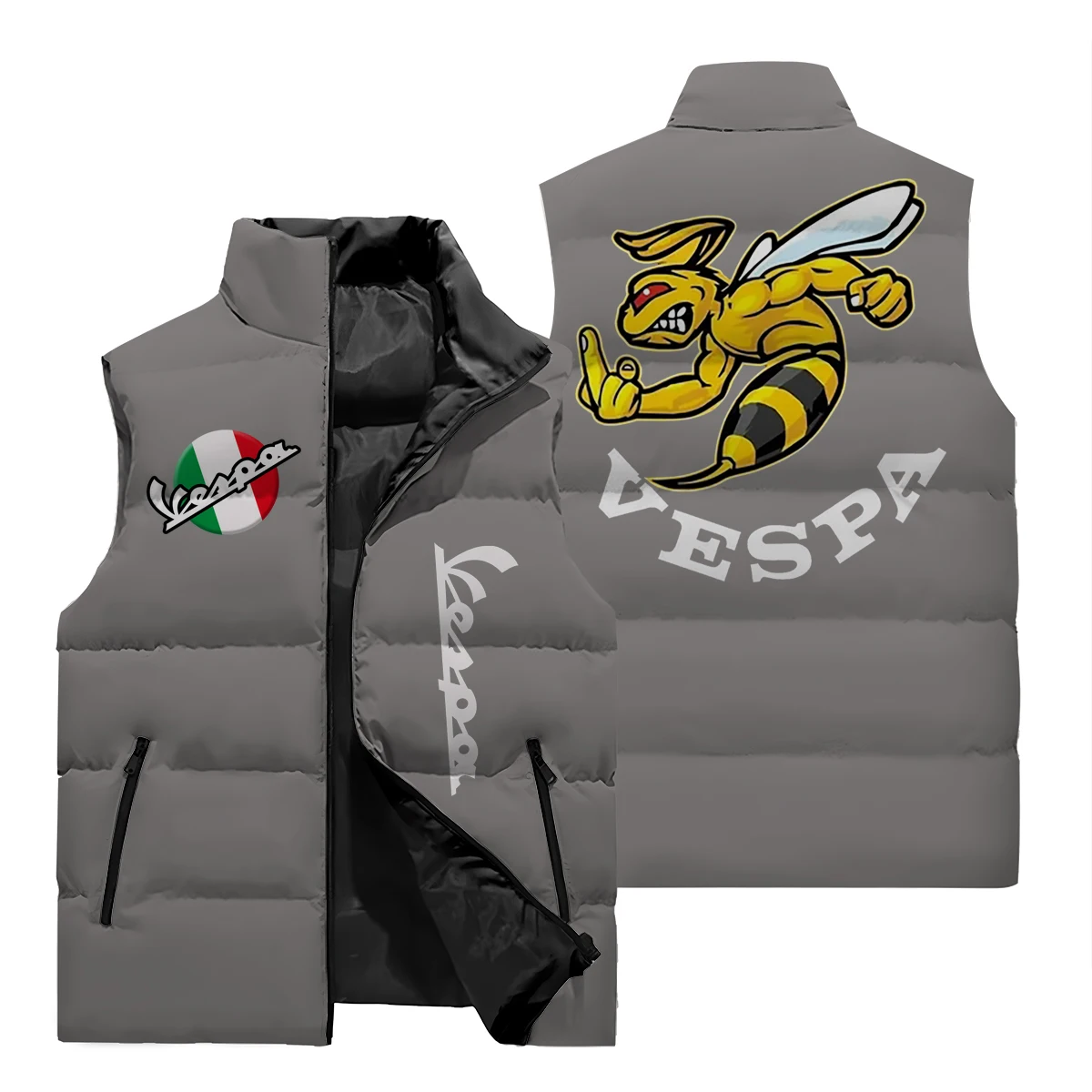 Новые мужские куртки жилеты с 3D-принтом букв VESPA модная мужская и женская