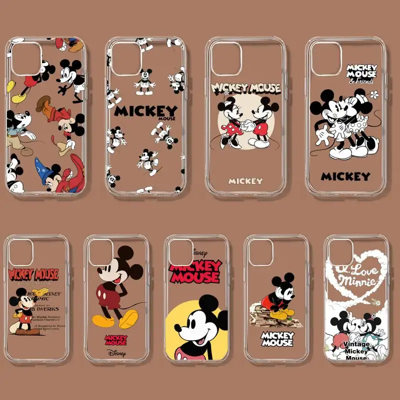

Disney Mickey Mouse Phone Case For Samsung GalaxyS20 S21 S30 FE Lite Plus A21 A51S Note20 Transparent Shell