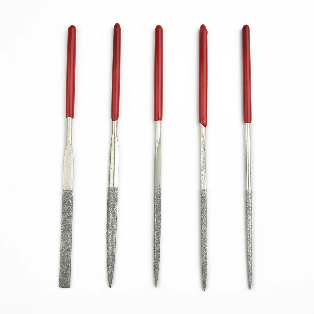 

5pcs/Set Metal Needle Files Set Carving Jewelry Diamond Glass Stone Wood Sturdy Tool For Deburring Fixing Chipped Glass