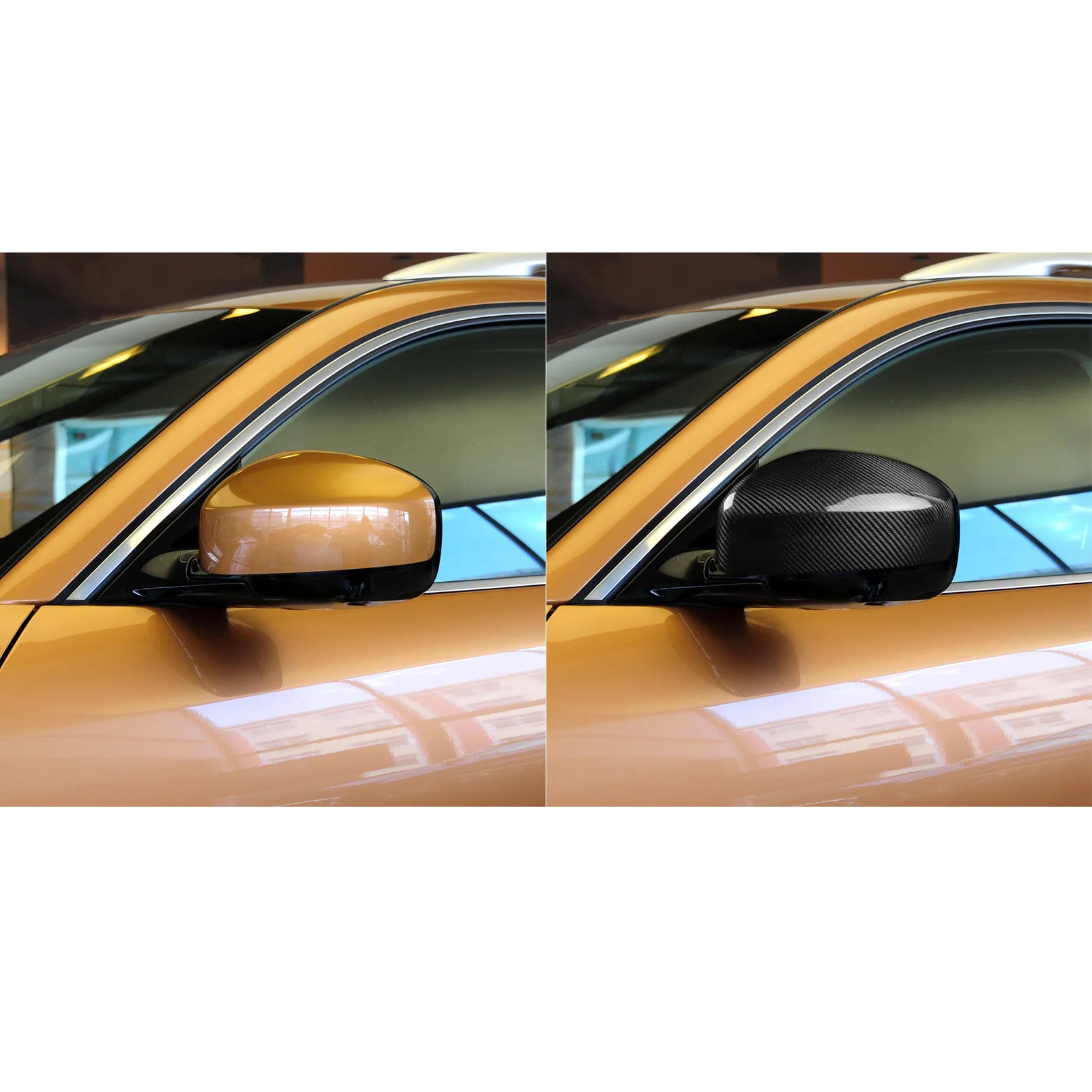 Фото Для Infiniti QX70, FX35, FX37, EX25, EX35 2009-2013: накладки на зеркала заднего вида из карбона, автомобильные аксессуары №4
