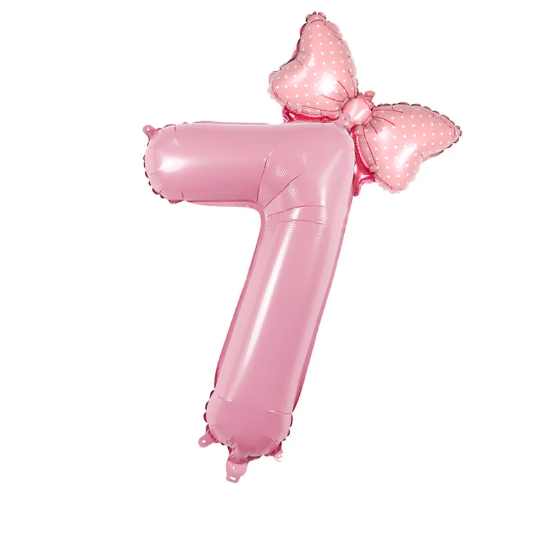 Большой 32-дюймовый воздушный шар из фольги MOONBIFFY 1-9 розовый и синий