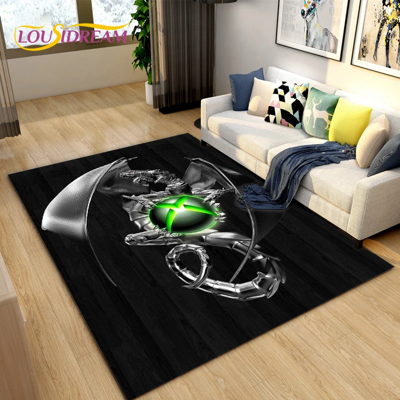 Alfombra de área creativa para Gamer Controller Xbox, alfombra grande para sala de estar, habitación de niños, tapete antideslizante para gatear, regalo