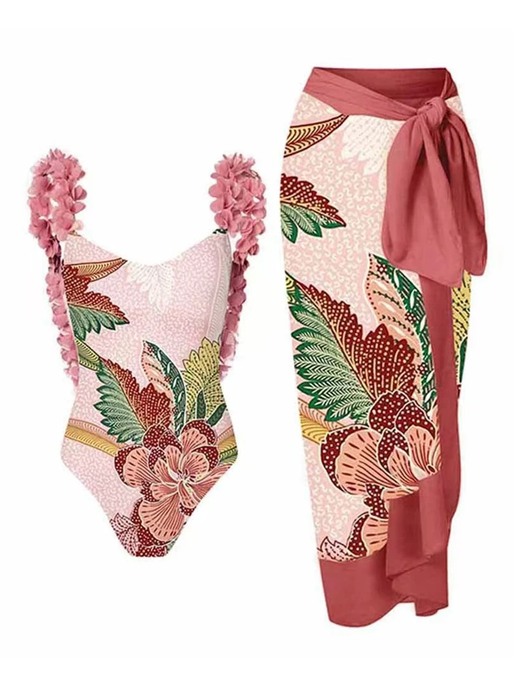 Backless Swimsuits Women's 2023 Tummy Control Covering Belly 1 Piece Swimsuit Luxury Chiffon Beach Skirt for Hot Spring Vacation