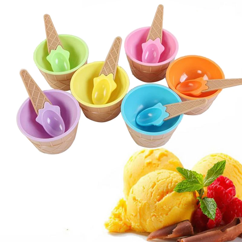 

Colorful Feeding Baby Bowls Plates Safe For Children Kids Ice Cream Bowl Kids Dishes Ice Cream Bowls Spoons Dinnerware Tableware