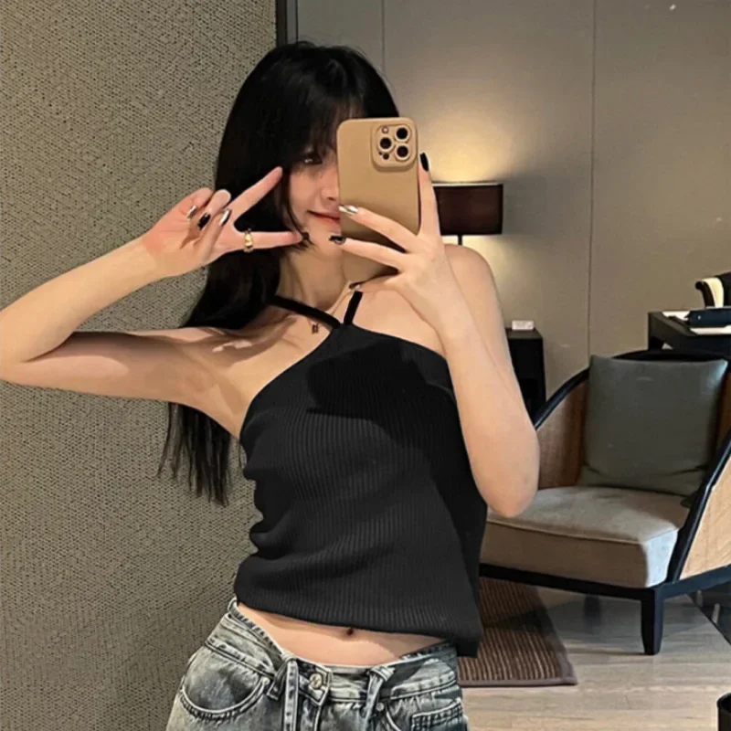 2024 новая женская простая современная свежая сексуальная однотонная майка без