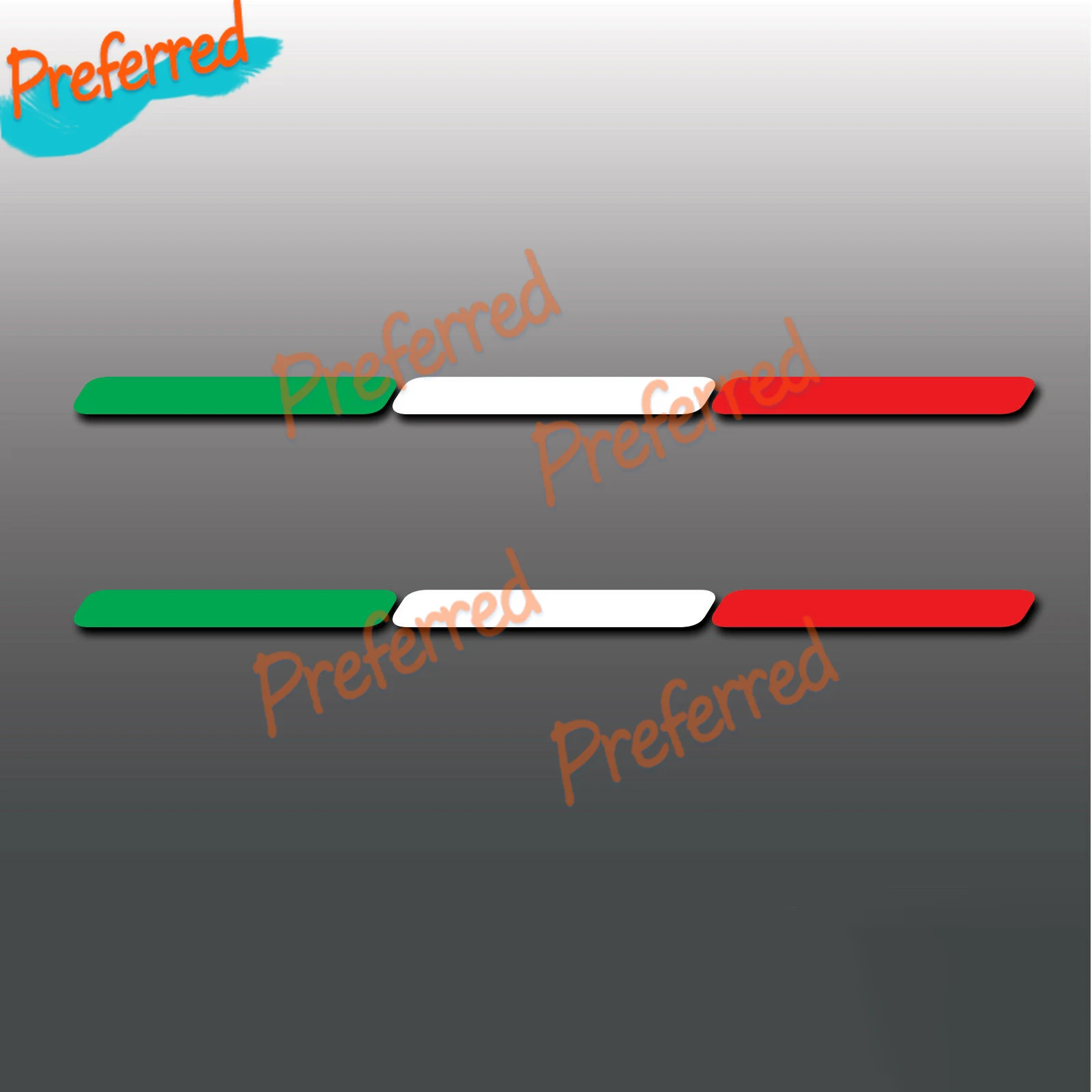 

2x Italy Italian Flag Stripe Euro Car Window Bumper Dash Vinyl Decal Stickers