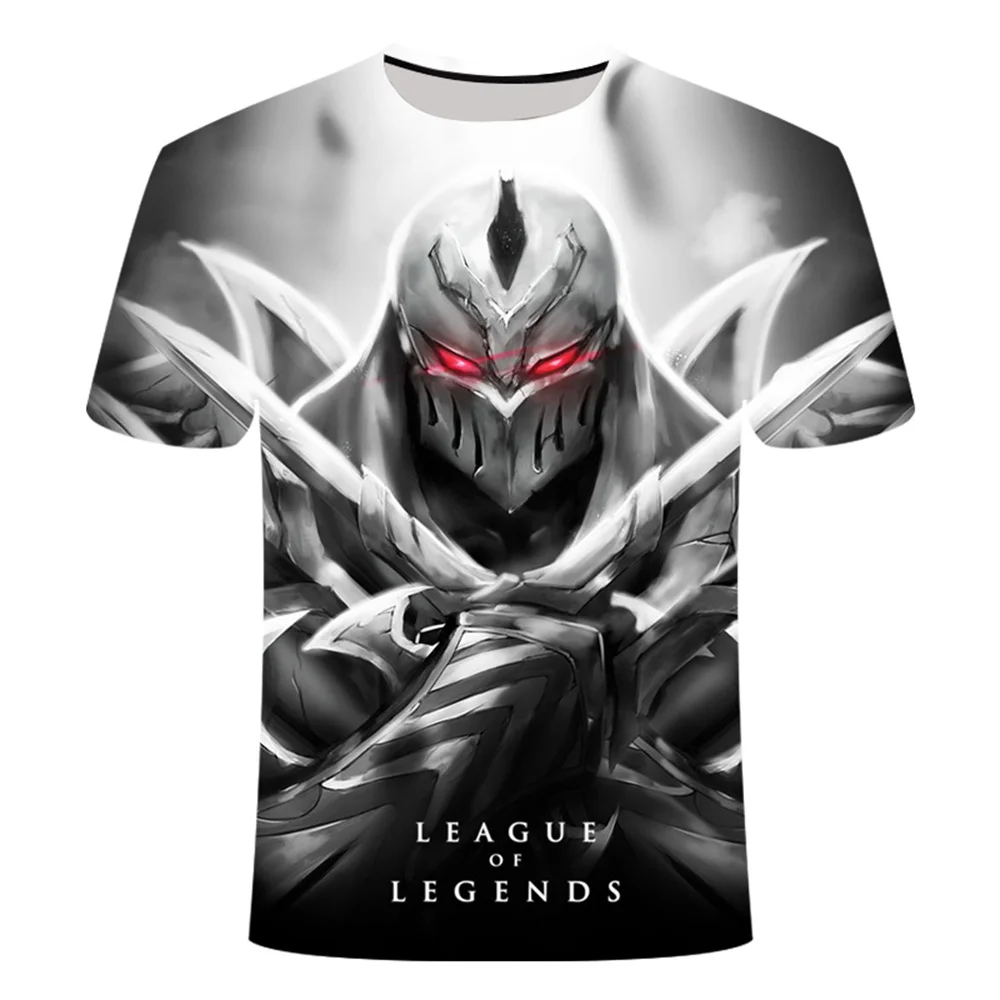 

2022 Summer New Dark Style 3D League of Legends T Shirt Yasuo Jarvan IV Twisted Fate E-sports Team Clothing Men's Women's LOL