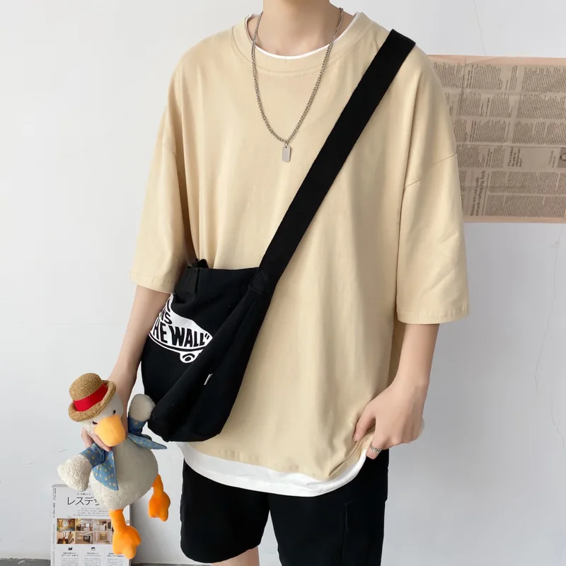 Мужская футболка с имитацией двух предметов коротким рукавом Корейская версия