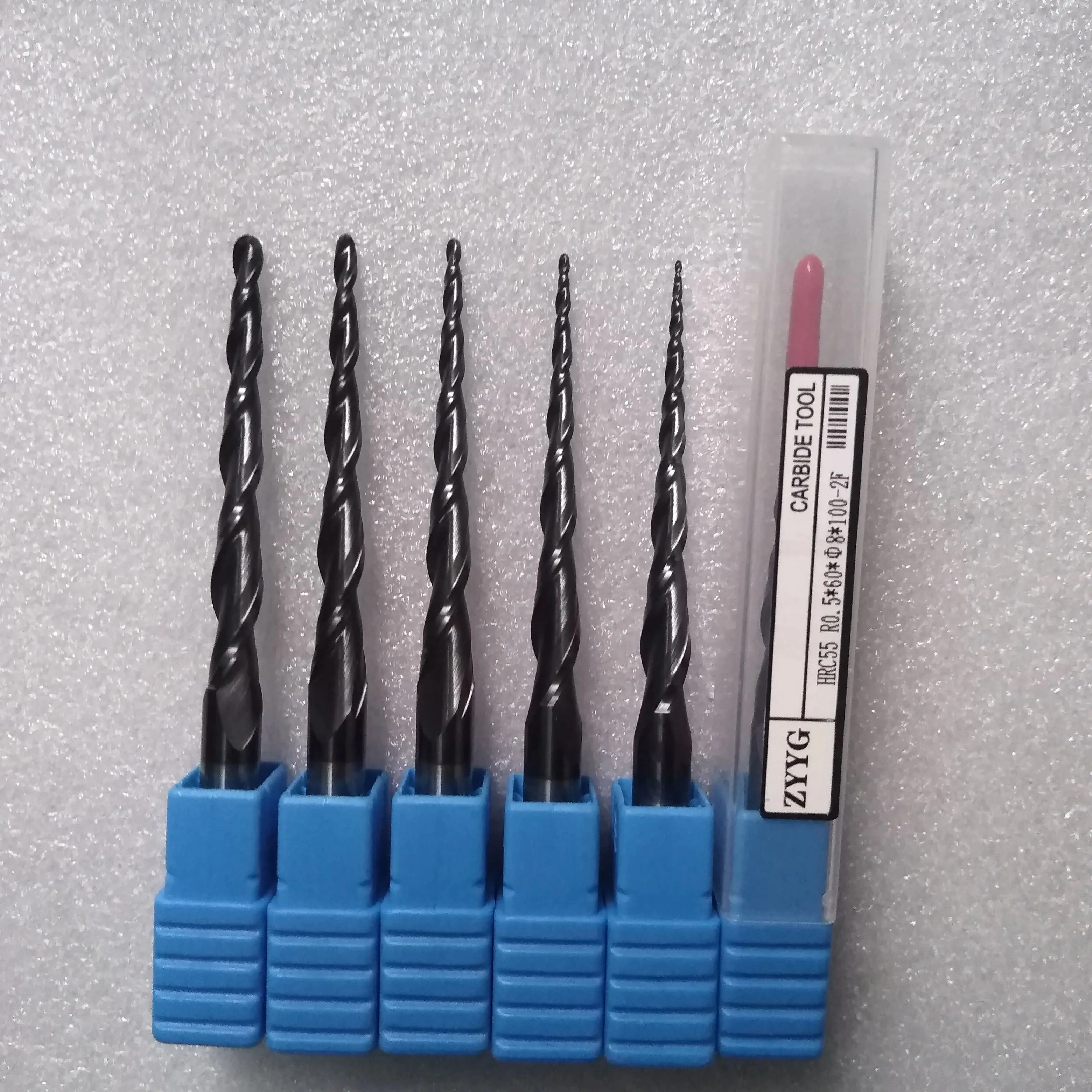 

Твердосплавная концевая фреза с шаровым носом R0.5R0.75R1R1.5 R2* D8 *60*100 HRC55