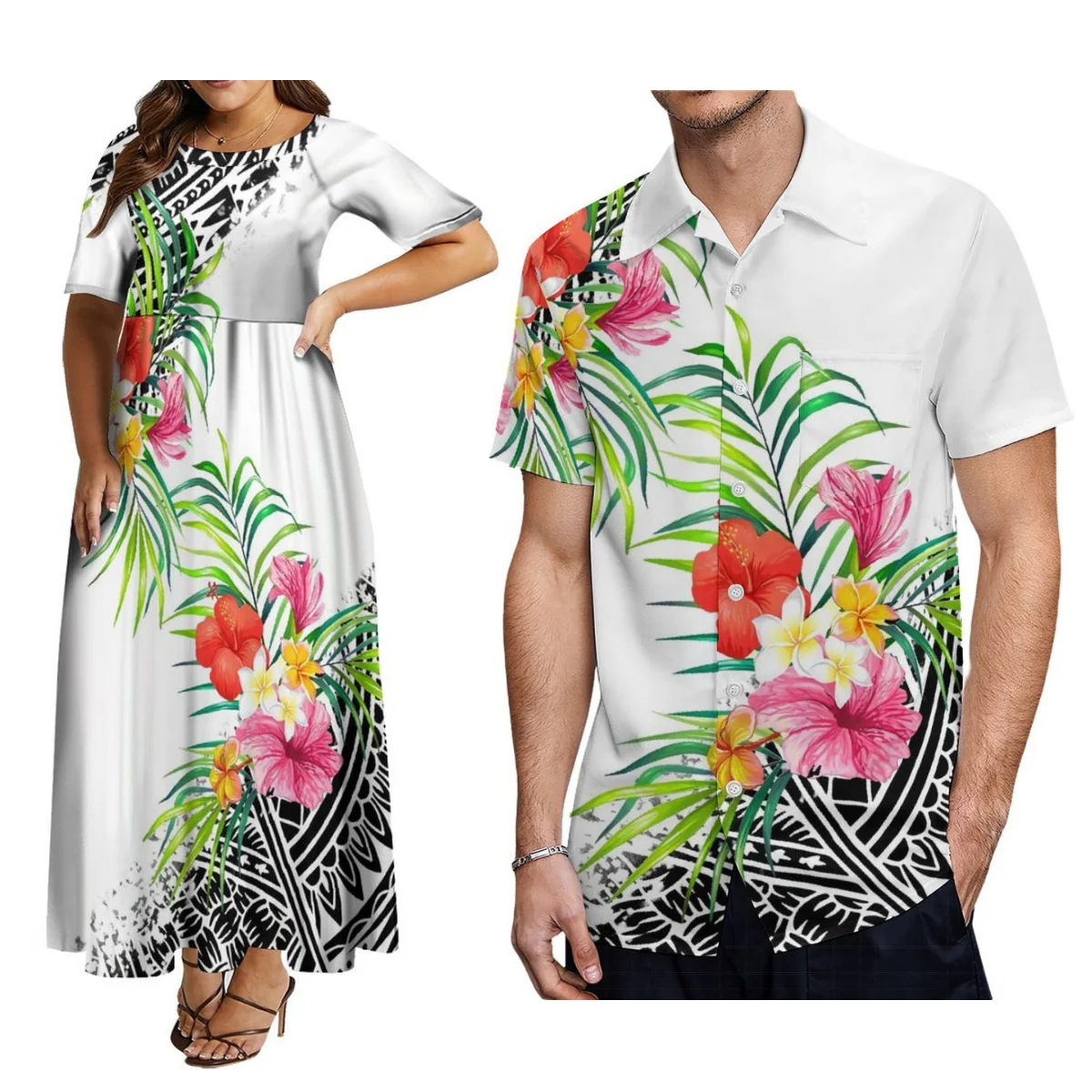 Высококачественный Женский Модный комплект для пары мужская рубашка и женское