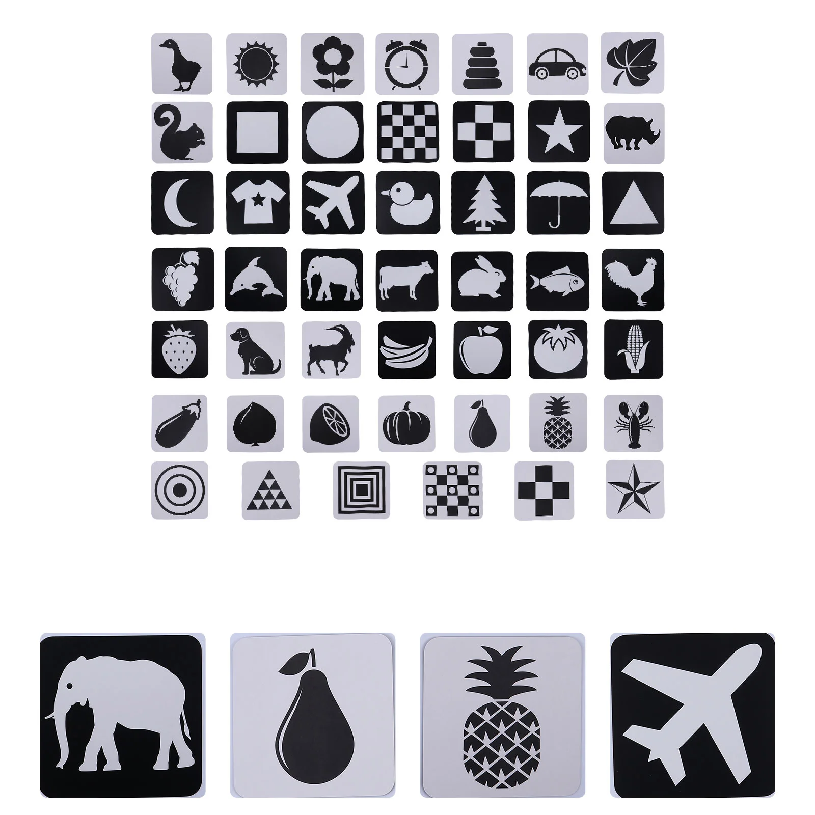 

Черно-белые высококонтрастные флэш-карты, сенсорные игрушки, 1 набор, визуальные стимулирующие карты, Игрушки для раннего развития (подходит для 0-6