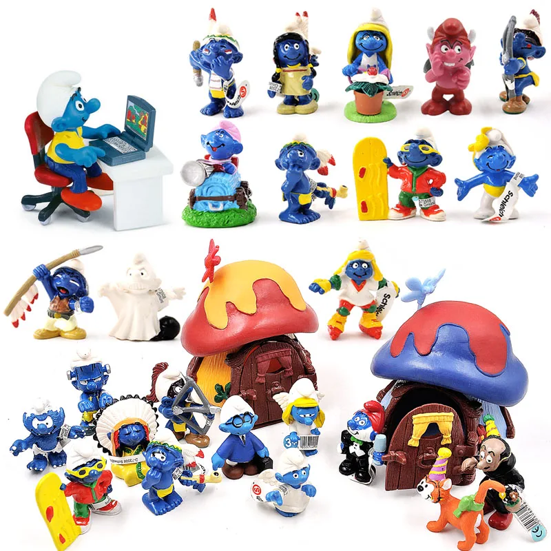 

Cute TheSmurfs Cartoon Figures Action Figures Model Toys Collecting Hobby Gifts Desktop Ornament