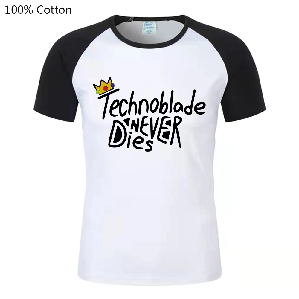 

Technoblade Merch T-shirt Men/Women Fashion Soft 100% Pure Cotton Oversized Tshirts Patchwork Short-sleeved Tops Dream Smp shirt