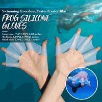 1pair swimming hand finger fin learning pool accessory finger wear hand webbed flippers training diving gloves swim pool paddles