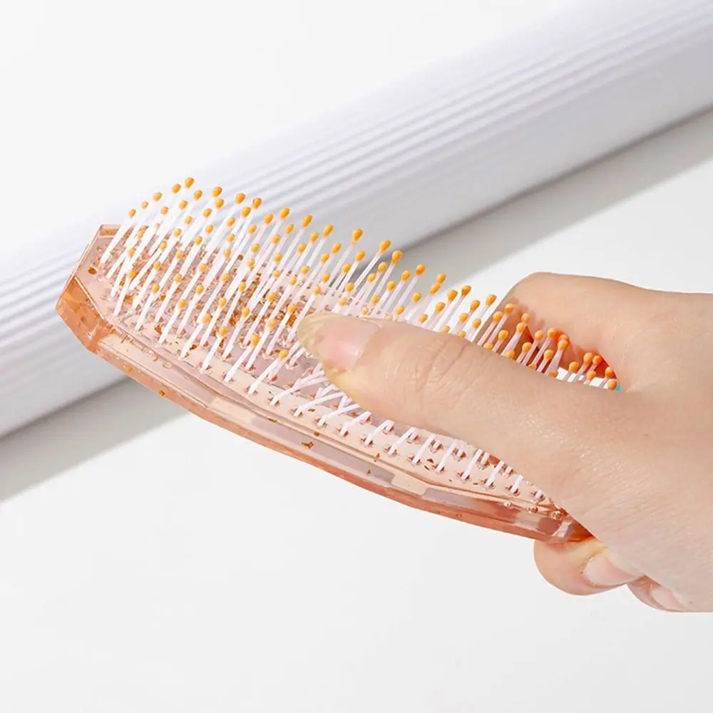 Прямая пластиковая расческа с прозрачными ребрами портативная антиузелковая