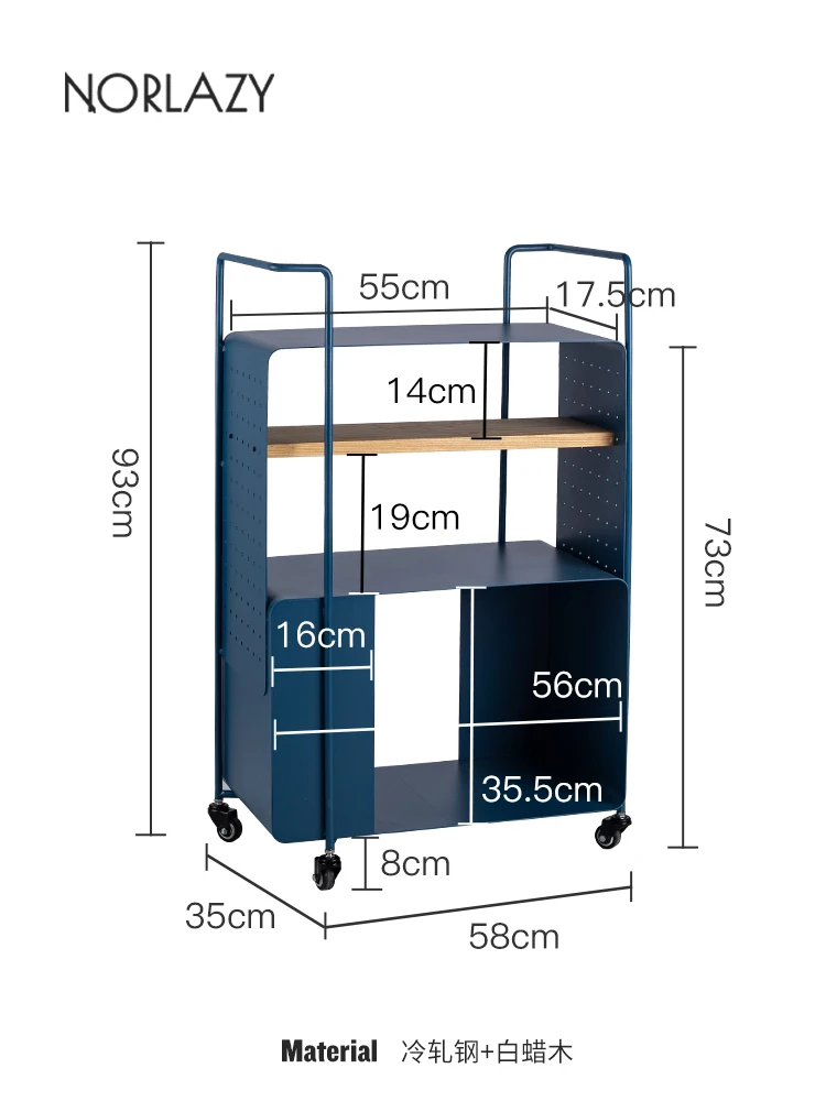 

YY Lazy Space Nordic Iron Trolley Side Table Small Apartment Movable