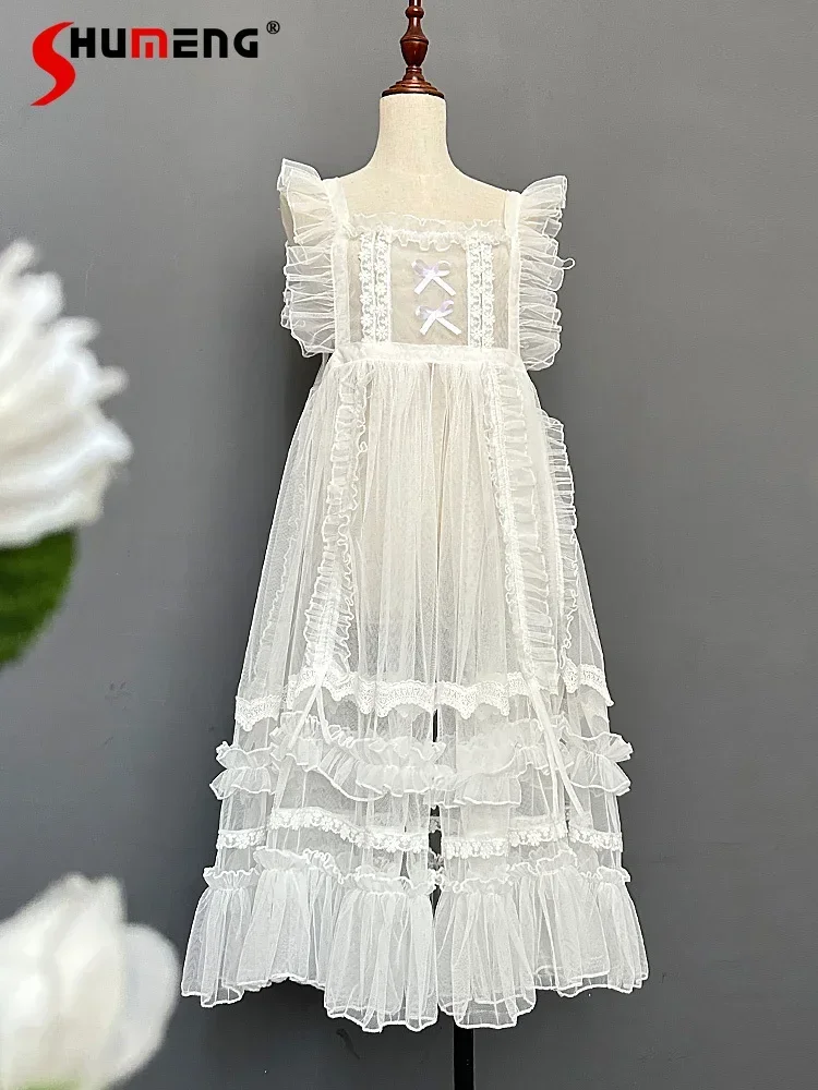 Женское кружевное платье без рукавов милое летнее платье-чулок с оборками на