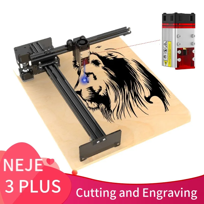 2023 NEJE 3 Plus Dual Beam Laser Engraver and Cutter, 255x420mm CNC Wood Router / Engraving / Cutting Machine